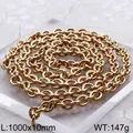 Heavy gold stainless steel rolo chain necklace with 10mm width and 1000mm length - Model B 1m Chain (KN107446-Z)