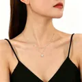 Collier double rang en argent avec breloques étoiles évidées et pendentif étoile - Collier Étoile Double Rang (10493) / Argent Brillant (10493)