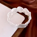 Elegant silver wavy plate bracelet with minimalist textured finish for women - Matte Silver (9 Pieces)