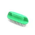 Multipurpose green plastic laundry brush with soft white bristles and ergonomic handle - Standard / Green