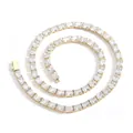 Luxuriöse 8mm quadratische Zirkonia Hip Hop Eiskette Halskette mit Gold-Finish - Stil 2 Gold / 20 Zoll Halskette (Ca. 51cm)