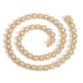 Collier de tennis hip hop de 8 mm plaqué or avec des oxydes de zirconium ronds brillants - Or - Style de Strass Rond