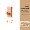 Minimalist square beech wood wall hook with mounting hardware for home organization - Square Beech Wood Hook