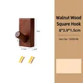 Minimalist square walnut wood wall hook and cabinet handle for modern home decor - Square Walnut Wood Hook