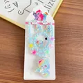 Ensemble de bijoux en perles poney dessin animé pour filles avec collier et bracelet - Bleu