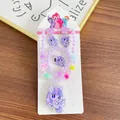 Parure de bijoux en perles de poney de dessin animé violet pour enfants avec breloques - 9-Violet