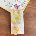 Parure de bijoux poney de dessin animé perles jaunes avec pendentifs assortis cadeau - Yellow