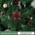 Brown glitter hollow Christmas poinsettia flower ornament, 9cm diameter for tree decor. - Dark Coffee