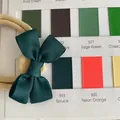Dark green grosgrain ribbon bow headband for infants on high elastic beige nylon band - Dark Green