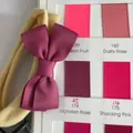 Purple ribbed grosgrain bow headband with soft yellow elastic band for baby girl - Fuschia