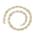 Luxurious 10mm gold plated ice link necklace with marquise and emerald cut zircons - Style 1 / 24inch Necklace (Length 60cm) / Gold