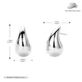 Gepolijste S925 sterling zilveren waterdruppel oorbellen met gedetailleerde maten - Groot / Zilver
