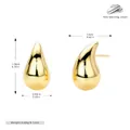 Minimalist S925 sterling silver teardrop stud earrings with a polished gold finish - Large / Gold