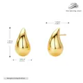 Gold plated S925 sterling silver teardrop earrings with detailed size measurements - M / Gold