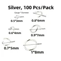Detailed view of silver open jump rings in various sizes from 3mm to 8mm for DIY jewelry - Silver
