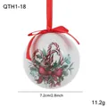7.2cm Christmas foam ball ornament with candy cane print and festive red ribbon - White Base Candy Cane