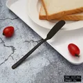Premium matte black 304 stainless steel butter knife with long handle for spreading jam - 304 Stainless Steel Black