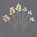 Lot de 6 épingles à cheveux de mariée avec feuilles dorées et feuilles de cristal - Ensemble De Pinces À Cheveux En Strass À Motif De Feuille De Forêt Hs-j5907