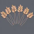 Épingles à cheveux mariée feuilles or rose pour accessoires de coiffure chic - Ensemble De Pinces À Cheveux De Luxe À Motif De Feuille De Forêt Hs-j6486