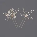Elegant handmade gold bridal hair pins set featuring sparkling crystals for weddings - Simple Rhinestone Versatile Style (HS-J6128)