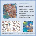 3D miniature scene sticker set with 2 PET stickers and 1 background card for DIY - The Painted Girl