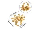 Detailed size chart with precise dimensions for 18K gold plated spiral sun ring. - Spiral Texture Sunburst Style (G60910135)