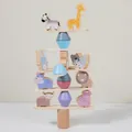 Handcrafted wooden animal stacking blocks and balancing toy for toddler early education - Animal Stacking Blocks