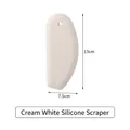 Grattoir professionnel en silicone souple blanc crème pour la pâtisserie et le nettoyage - Style en Forme de D avec Échelle (4028) / Racleur en Silicone / Crème