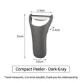 Compact dark gray vegetable and fruit peeler with precise dimensions shown for kitchen use - 11cmx5.9cm / Compact Peeler - Dark Grey (2360)