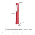 Red triangular vegetable peeler with stainless steel blade and 15.5cm size markings - Triangular Peeler - Red (2361)