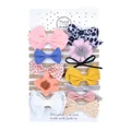 Set di 12 fasce per neonati con fiocchi e fiori colorati su morbidi elastici in nylon - 12d (set Da 12)