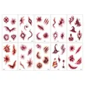 Professional set of 10 Halloween 3D spider and wound tattoo stickers for holiday parties - 12cm x 6.8cm / Scar Halloween Style (DF)