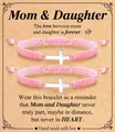 Ensemble de bracelets tressés roses avec breloque croix pour mère et fille avec carte - Style Croix - Rose