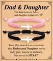 Bracelets croix tressés réglables pour père et fille avec carte de vœux cadeau - Style Croix - Noir/Rose