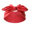 Soft elastic coral red knotted bow headband for women yoga and sports accessories - Orange Red