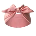 A soft elastic pink knotted bow headband accessory for yoga, sports, or baby wear - Pink