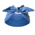 Soft blue elastic bunny ear knot headband for yoga and sports sweat-wicking performance - Sky Blue