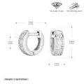 Boucles d'oreilles créoles en argent 925 avec zircons 5A et dimensions du produit - Argent 925 / Argent 925 plaqué or blanc