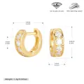 Boucles d'oreilles huggies en argent 925 plaqué or ornées de zircons 5A brillants - Argent 925 / Argent 925 plaqué or jaune
