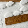 Weiße Plüschwolken Applikationen für DIY Handwerk und Lolita Haarschmuck Zubehör - Nr. 3 Doppelseitige dicke Plüschflügel / Weiß