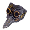 Maschera da medico della peste steampunk con ingranaggi metallici e occhialini - Taglia unica / Grigio