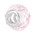 Elegant pink faceted large hole resin crystal bead with S925 silver core for DIY charm bracelets - Style 2 (Light Pink)