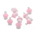Simpatici ciondoli a fungo in resina rosa e bianca per la creazione di gioielli fai da te - Rosa
