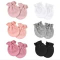 Newborn anti-scratch mittens set with 6 solid colors and elastic wrist cuffs - One Size / Colorful Mix A (6 Pairs Set)