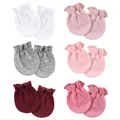 Soft cotton baby anti-scratch mittens set with elastic wrists for newborns, 6 pairs - One Size / Colorful Mix B (6 Pairs Set)