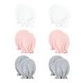 Newborn baby anti-scratch mittens set in white pink and gray colors with elastic wrist - One Size / White/Pink/Grey (6 Pairs Set)
