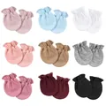 Set of colorful newborn anti-scratch mittens with elastic cuffs in various solid colors - One Size / Pink & Blue Comprehensive Mix (9 Pairs Set)