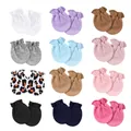 Set of multi-colored newborn anti-scratch mittens in various solid colors and patterns - One Size / Full Color Dream Mix (12 Pairs Set)