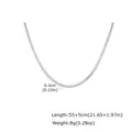 0.3cm wide stainless steel flat snake bone necklace with length and weight specs - 3mm Flat Snake Chain 55+5cm / Steel