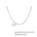 0.3cm silver flat snake bone chain necklace in titanium steel for women - 3mm Flat Snake Chain 50+5cm / Steel
